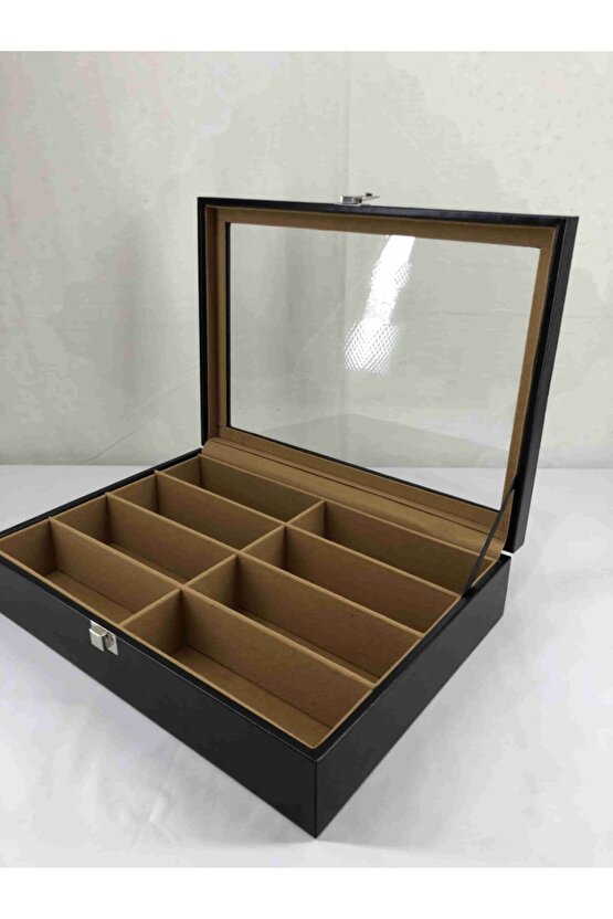 Cam Kapak Deri Kaplama Gözlük Kutusu