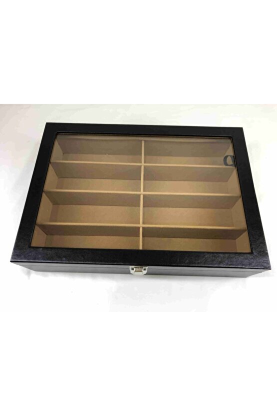 Cam Kapak Deri Kaplama Gözlük Kutusu