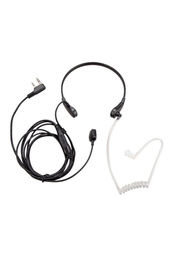 Yamaç Paraşütü Airsoft Gizli Servis Ajan Tipi Şeffaf Akustik Telsiz Mikrofon Kulaklık Seti