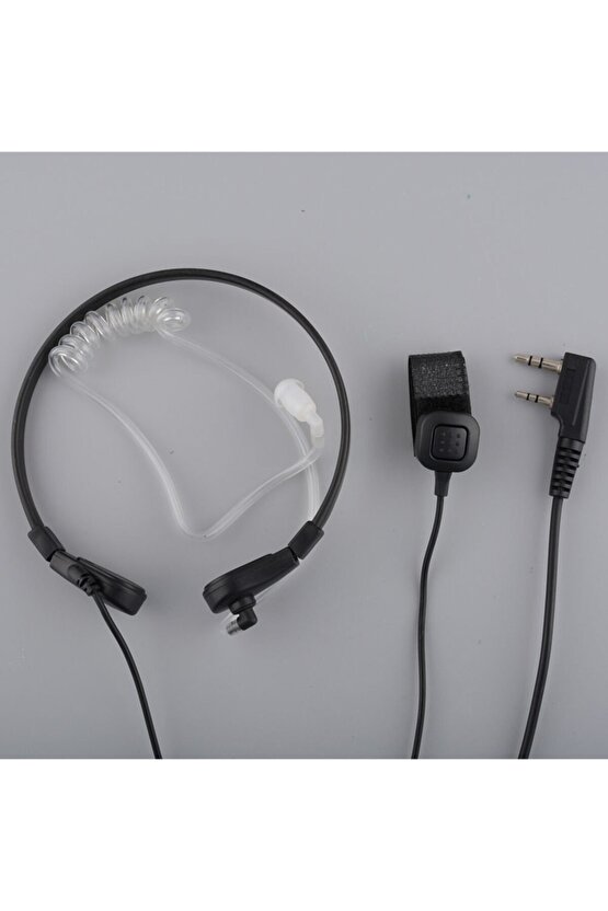 Pmr El Telsizleri Için Boyun Gırtlak Boğazdan Konuşmalı Akustik Tüp Kulaklık Mikrofon Seti