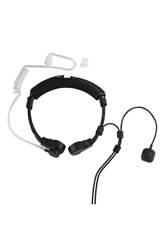 Şeffaf Akustik Boyun Mikrofonlu Polis Ajan Tipi Elden Tetikleme Askeri Tarz Mikrofon Kulaklık Seti