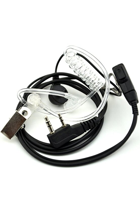 Şeffaf Akustik Kablolu Elden Tetiklemeli Bas Konuş Kulaklık Mikrofon Wouxun KG-UV6D Telsiz Uyumlu