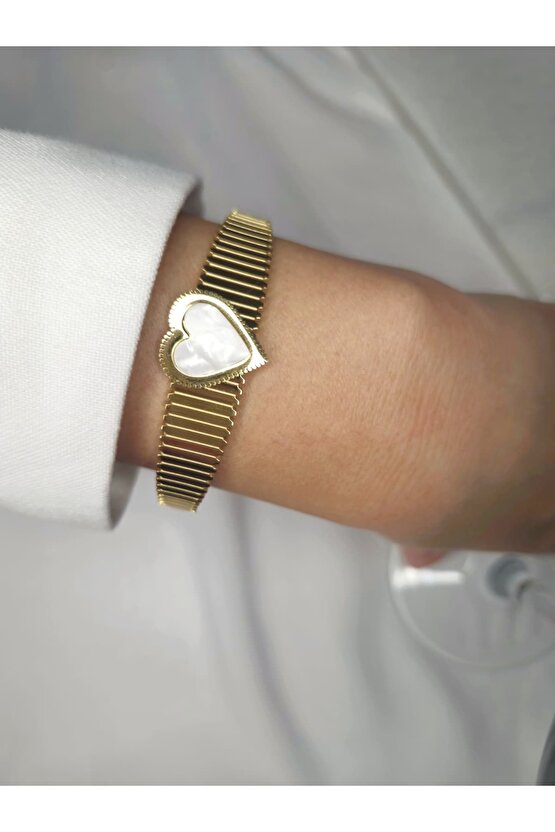 Beyaz Kalpli Gold Kelepçe