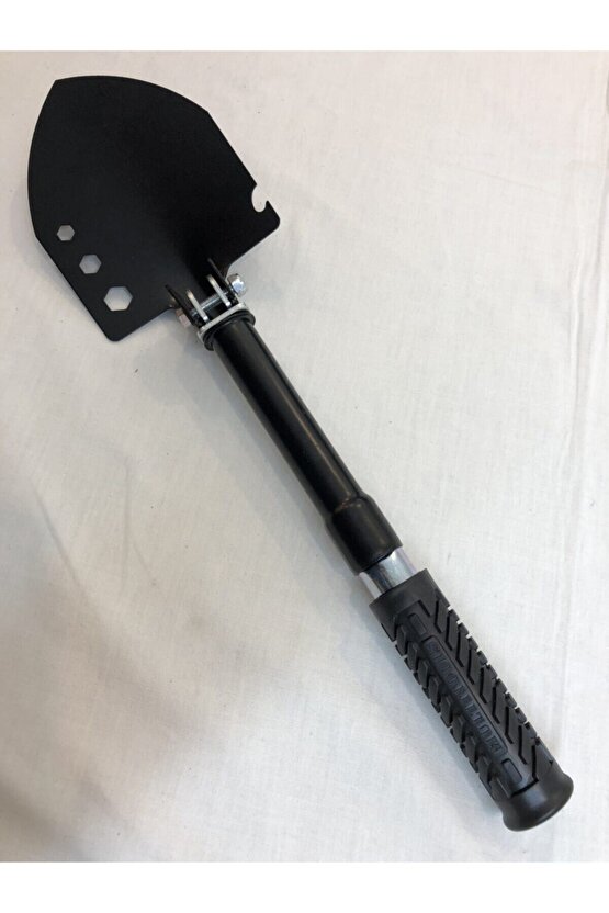 Türk Malı Özel Siyah Branda Çantasında Paslanmaz Çelik Katlanır Kürek