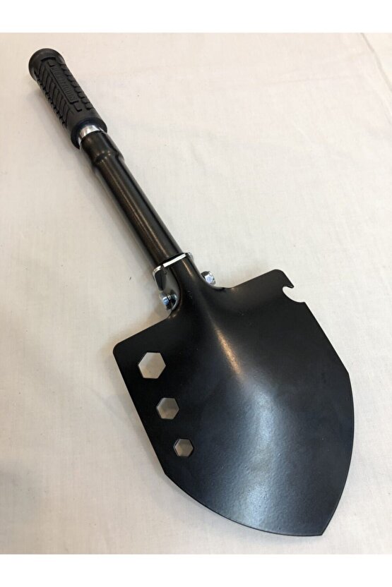 Türk Malı Özel Siyah Branda Çantasında Paslanmaz Çelik Katlanır Kürek