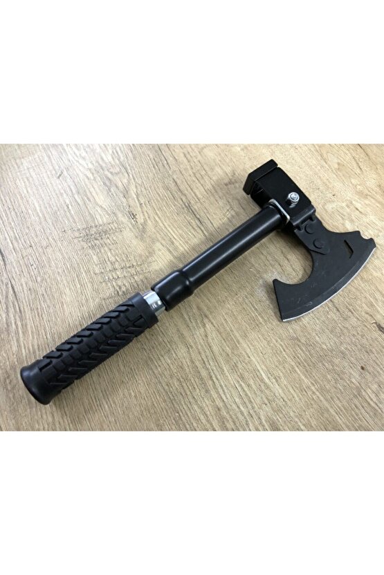 Askeri Model Paslanmaz Sertleştirilmiş Çelik Sökülebilir Kollu Mini Çekiçli Balta + Mavi Kamo Çanta