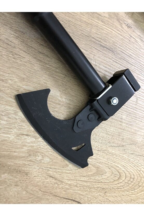 Askeri Model Paslanmaz Sertleştirilmiş Çelik Sökülebilir Kollu Mini Çekiçli Balta + Mavi Kamo Çanta