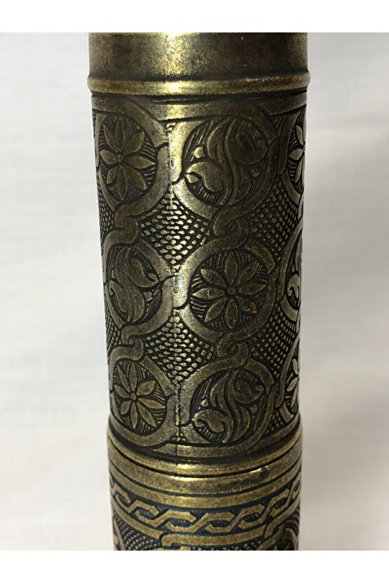 Eskitme Osmanlı Sitili Antik Pirinç Renkli Büyük Boy Değirmen Kahve Çekirdeği Kaya Tuzu Öğütücüsü