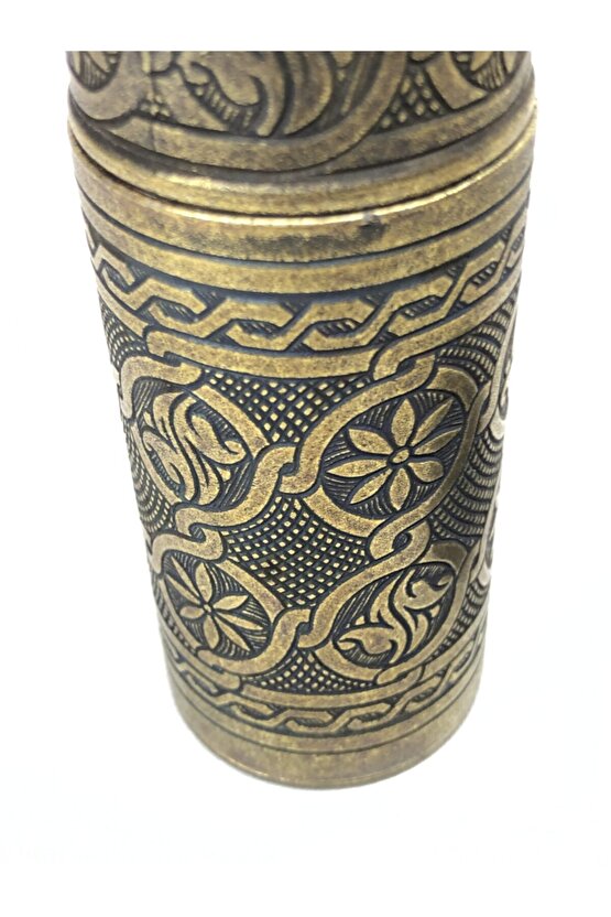 Eskitme Osmanlı Sitili Antik Pirinç Renkli Büyük Boy Değirmen Kahve Çekirdeği Kaya Tuzu Öğütücüsü