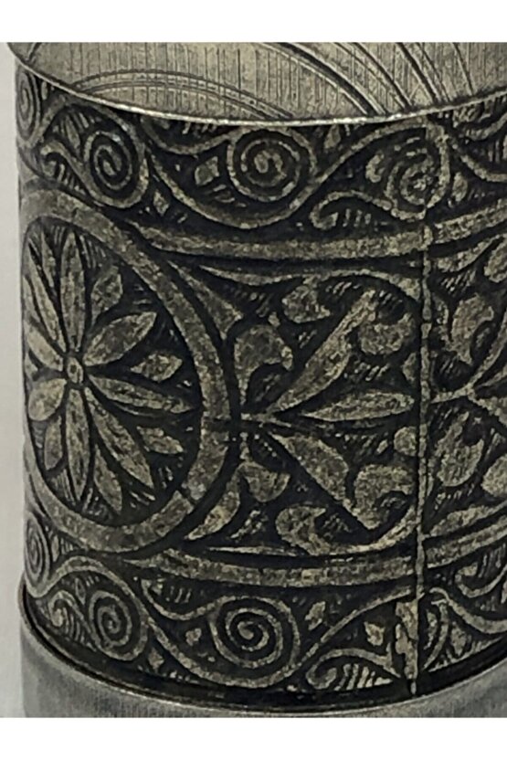 Eskitme Antik Gümüş Renkli Osmanlı Motifli Otantik El Yapımı Pirinç Karabiber Öğütücü Değirmen