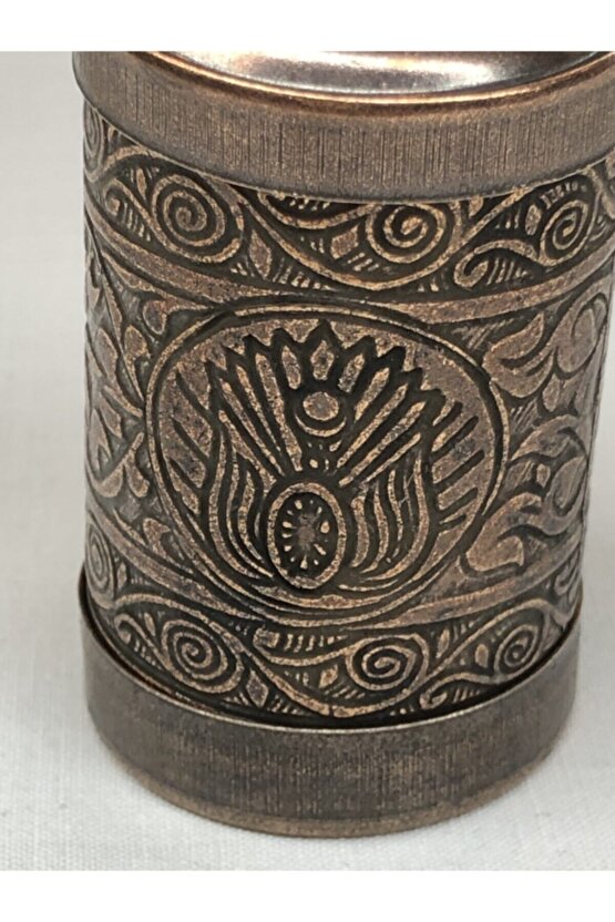 Eskitme Antik Bakır Renkli Osmanlı Motif Döküm El Pirinç Karabiber Öğütücü Mini Değirmen