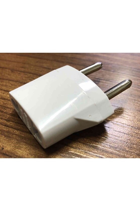 6 Adet Amerikan Uçlu Prizlerini Türk Uçlu Pirize Çevirici Dönüştürücü Beyaz Adaptör