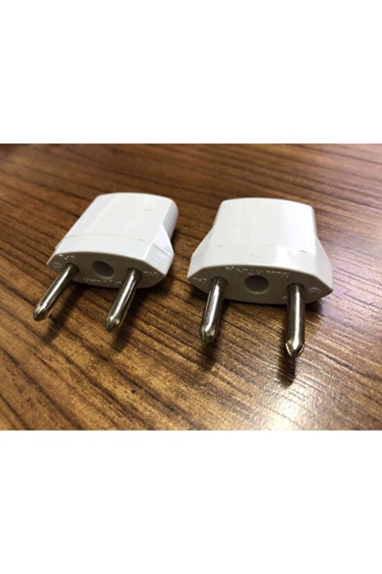 2 Adet Amerikan Uçlu Prizlerini Türk Uçlu Pirize Çevirici Dönüştürücü Beyaz Adaptör