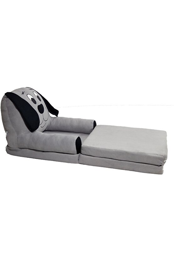 3 Minderli Katlanabilir Bebek-çocuk Koltuğu Sandalye Portatif Yatak Puf Sofa Kumaş Köpek Figürlü