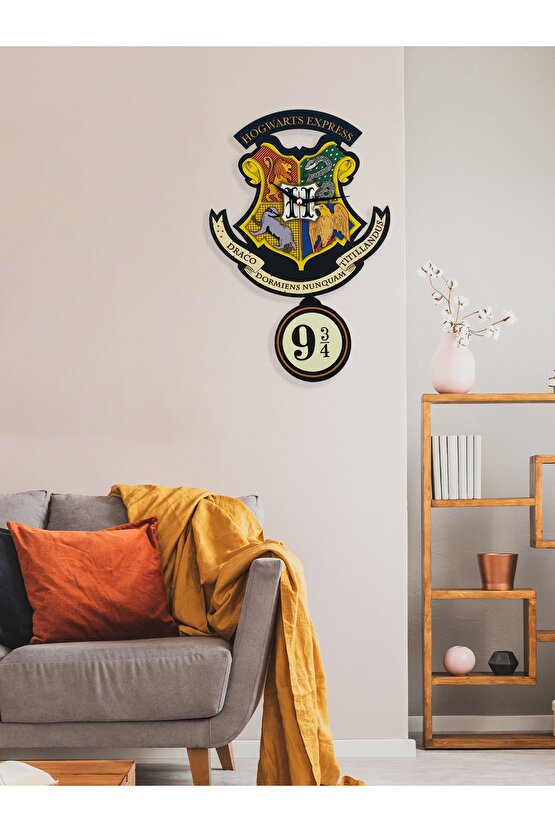 Harry Potter Hogwarts Express Figür Dekoratif Sarkaçlı Duvar Saati