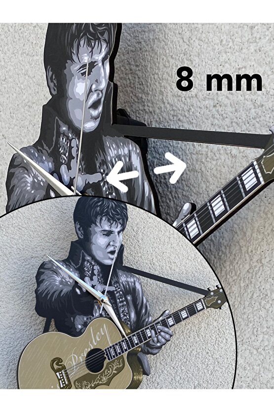 Elvis Presley Dekoratif Sarkaçlı Duvar Saati
