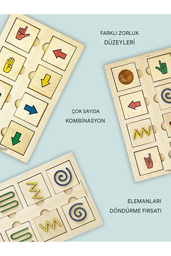 Nöro Tablet, Şekiller, 32 Adet Kalıp (8 Jest - 8 Satır  - 8 Ok - 8 Şekil)