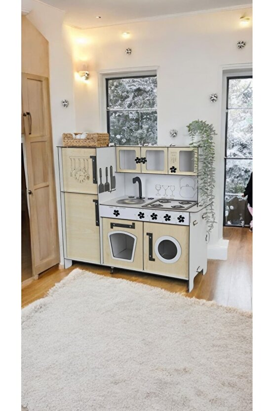 Ahşap Oyuncak Mutfak Buzdolaplı, Mutfak Seti Oyuncak, Oyuncak Mutfak