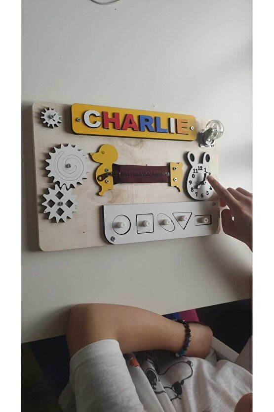 Ahşap oyuncaklar, Aktivite Eğitim Tahtası, Montessori Oyuncak, Busy Board - TABLET BOY