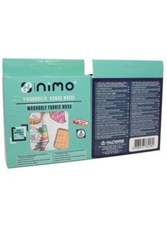 Yıkanabilir 2 Adet Pediatrik Kumaş Maske