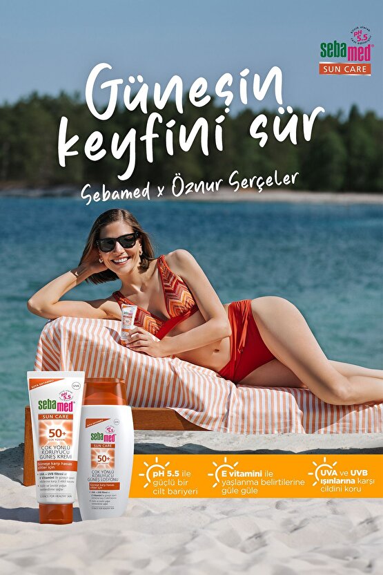 Sun Care SPF 50+ UVAUVB Filtresi ve E Vitamini Üçlü Yüksek Koruma Çok Yönlü Güneş Losyonu 150 ml