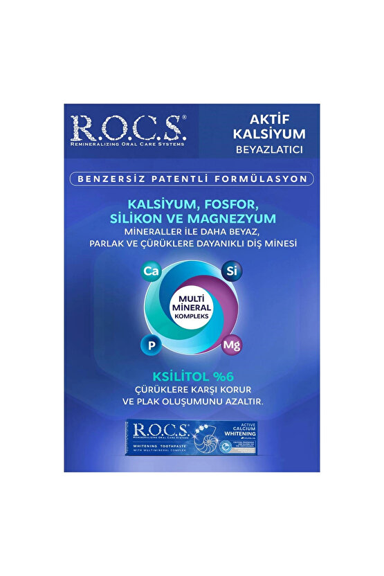 Aktif Kalsiyum Beyazlatıcı Diş Macunu – 94g
