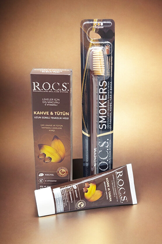 Kahve Lekelerine Karşı Diş Macunu 74g Leke Silici Diş Fırçası Seti