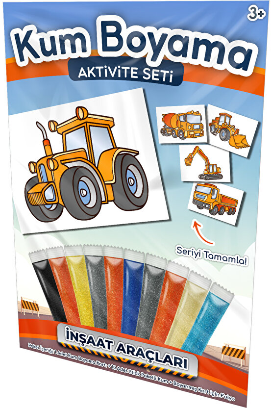 Traktör | İş Makineleri Kum Boyama Aktivite Seti Tekli Paket