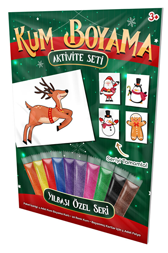 Sevimli Geyik Coco | Yılbaşı Özel Kum Boyama Aktivite Seti Tekli Paket