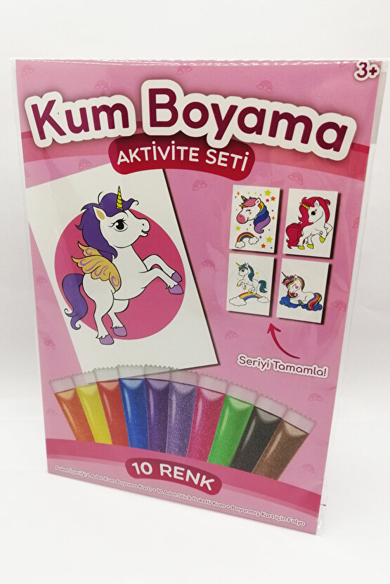 Pembe Kanatlı Unicorn | Unicorn Kum Boyama Aktivite Seti Tekli Paket
