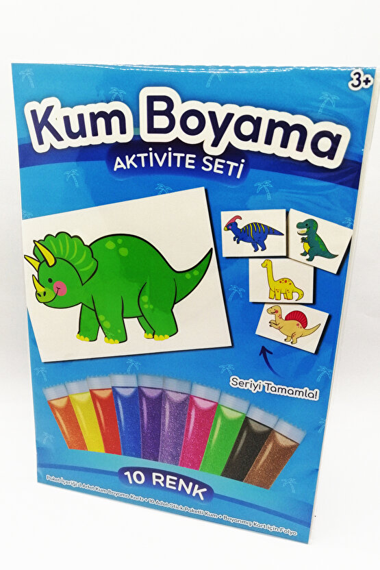 Triceratops | Dinozor Kum Boyama Aktivite Seti Tekli Paket