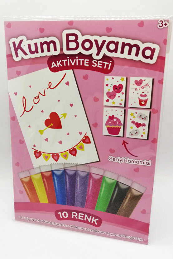 Sevimli Bulutlar | Kalpler Kum Boyama Aktivite Seti Tekli Paket