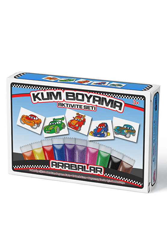 Arabalar | Kum Boyama Aktivite Seti 5li Kutulu Paket