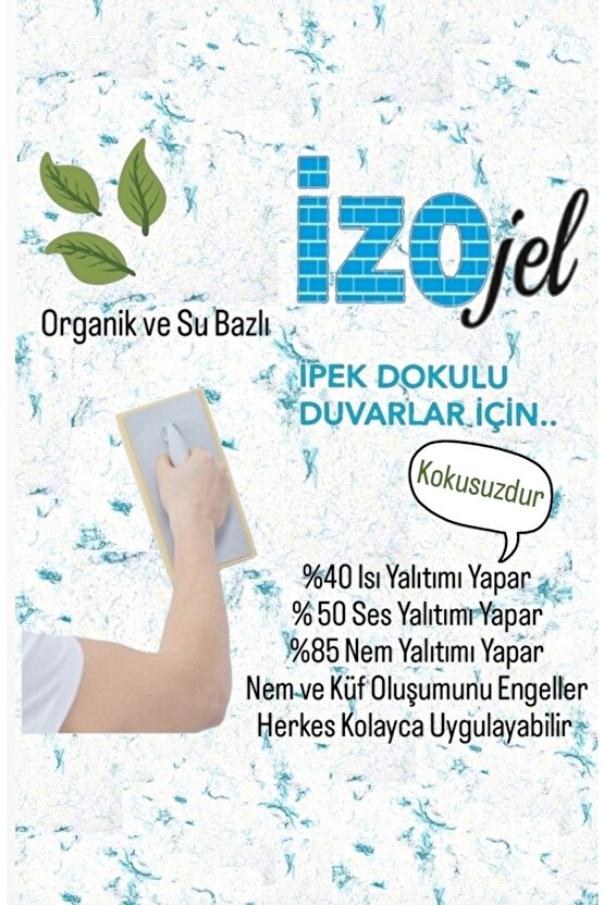 Organik Ipek Sıva - Dekoratif Yalıtım Sıvası - Ses & Isı & Nem Yalıtımı - Izo-062 - 4 M2