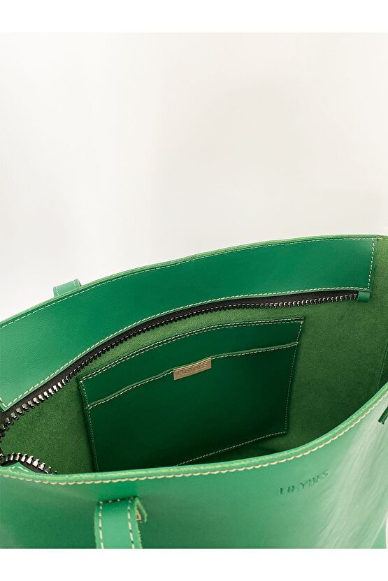 Kadın Yeşil Saplı Büyük Omuz Çantası