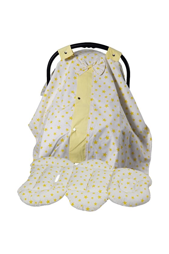 Babynest Puset Örtüsü Ortopedik Puset Minderi Ve Araba Minderi Emzirme Örtüsü 10 Lu Set