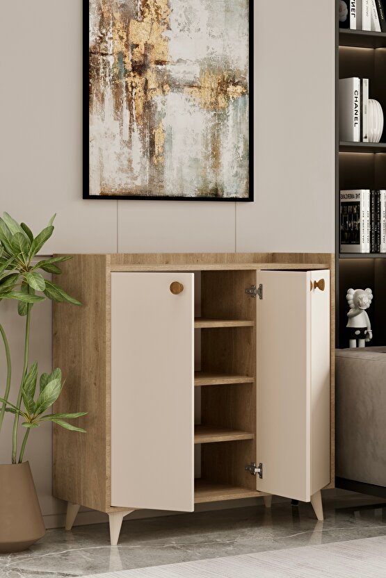 Çok Amaçlı Dolap ve Kahve Köşesi İlora Safirmeşe Bej