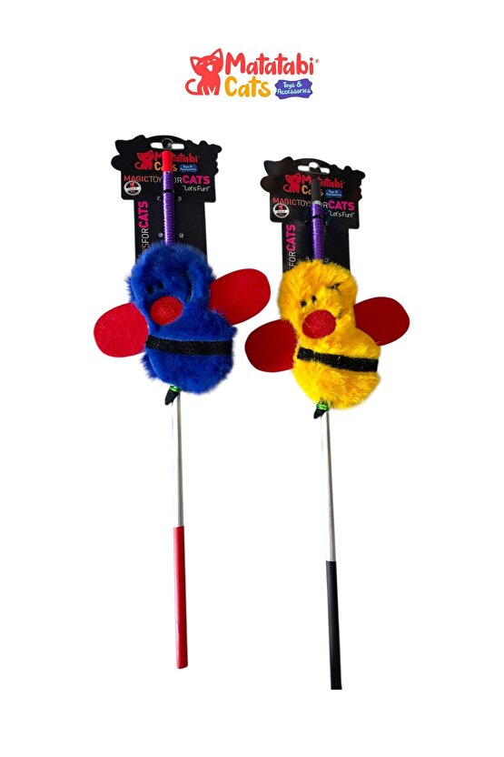 Matatabi Cats ARI Alüminyum saplı kedi oltası(Matatabi,çıngırak ve özel hışırtı içerir.özel kumaş)