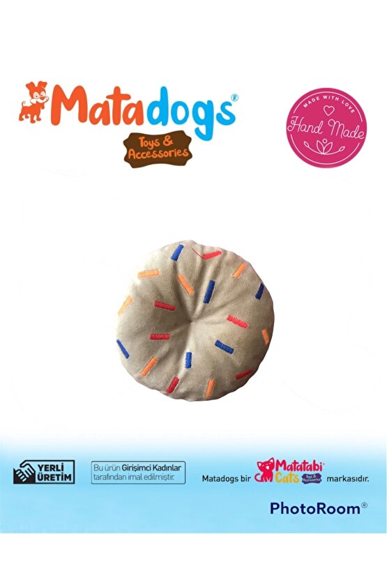 Mata Dogs Yummy Sesli, Kumaş Nakışlı Peluş Yavru Köpek Oyuncağı 13 Cm