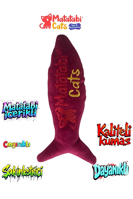 Jr.fish Sesli, Peluş Kedi Oyuncağı 17 Cm Matatabi Içerikli (kedi Nanesiotu Içermez)
