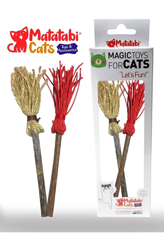 Süpürge Doğal Kedi Çiğneme Çubuğu, Ipli Kedi Oyuncağı 2 Li (KEDİ OTU DEĞİLDİR)