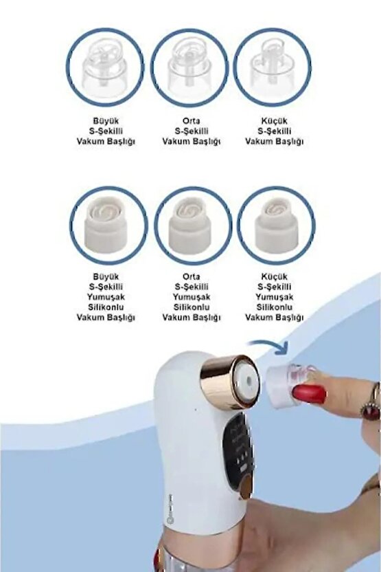 Su Hazneli Şarjlı Vakumlu Siyah Nokta Temizleme Aleti