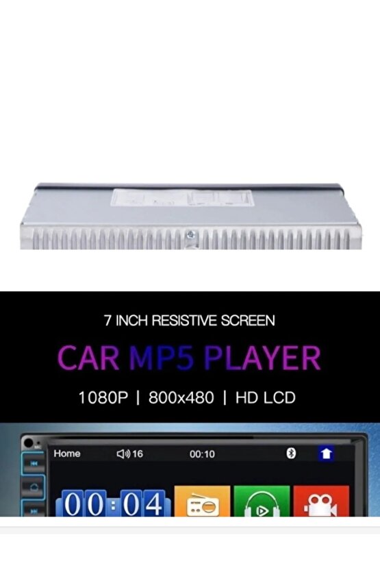 Ekranlı Oto Teyp 7 Inç Double Teyp Park Kamerası Bluetooth Mp5 Mp3 Usb Sd Kart Radyo