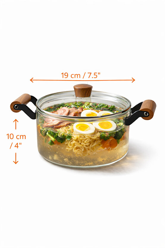 Akasya Kapaklı Cam Tencere – Isıya Dayanıklı Borosilikat Cam, Şık ve Sağlıklı Pişirme