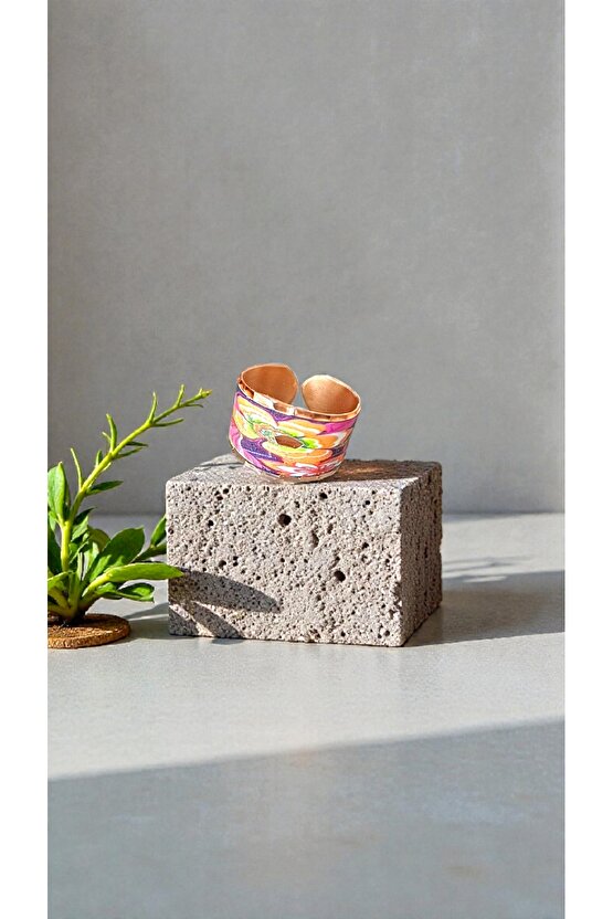 Bakir Yüzük Desenli Genislik 12mm Kalınlık 1mm