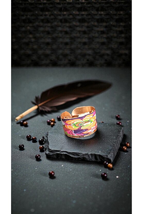 Bakir Yüzük Desenli Genislik 12mm Kalınlık 1mm