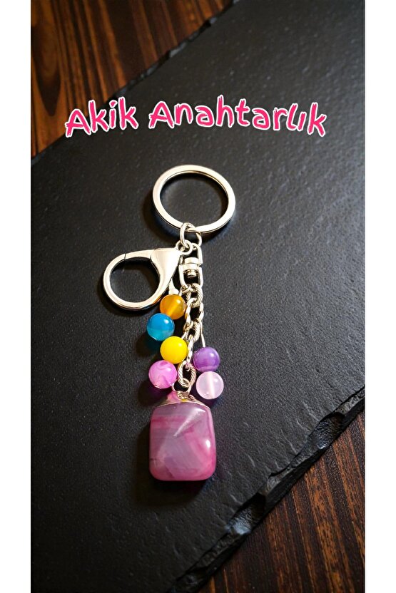 Doğal Taş Akik Anahtarlik Nazara Karşı Koruma ve Topraklanma Taşı