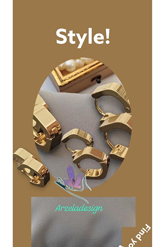 Kadin Erkek Çelik Küpe Kalın Halka Kararma Yapmaz