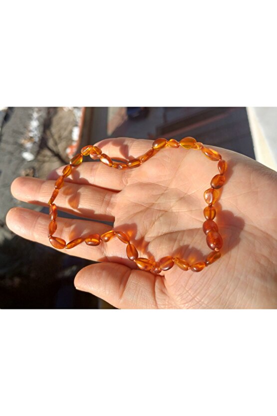 Doğal Taş Kehribar Bebek Kolye