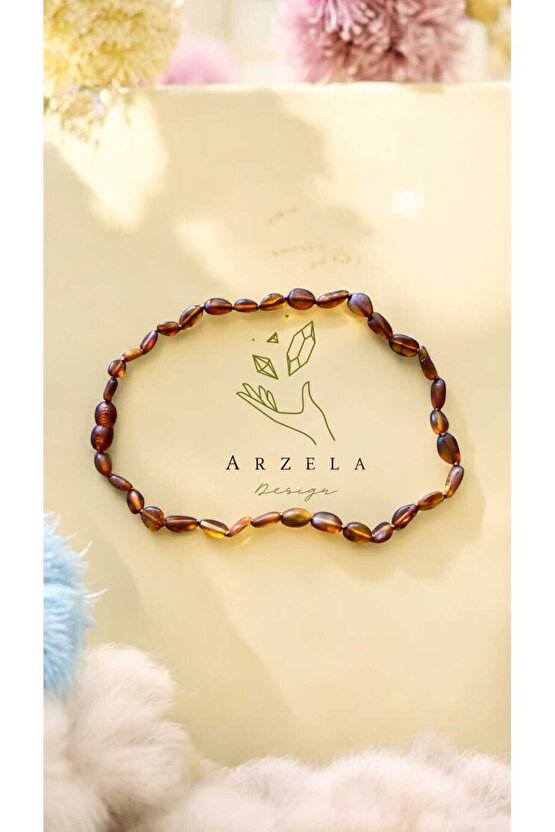 Doğal Taş Kehribar Bebek Kolye